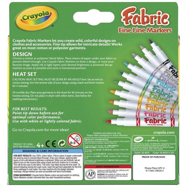Crayola Fabric Markers - Pack of 10 - Little Bumble Reusable Food Wraps