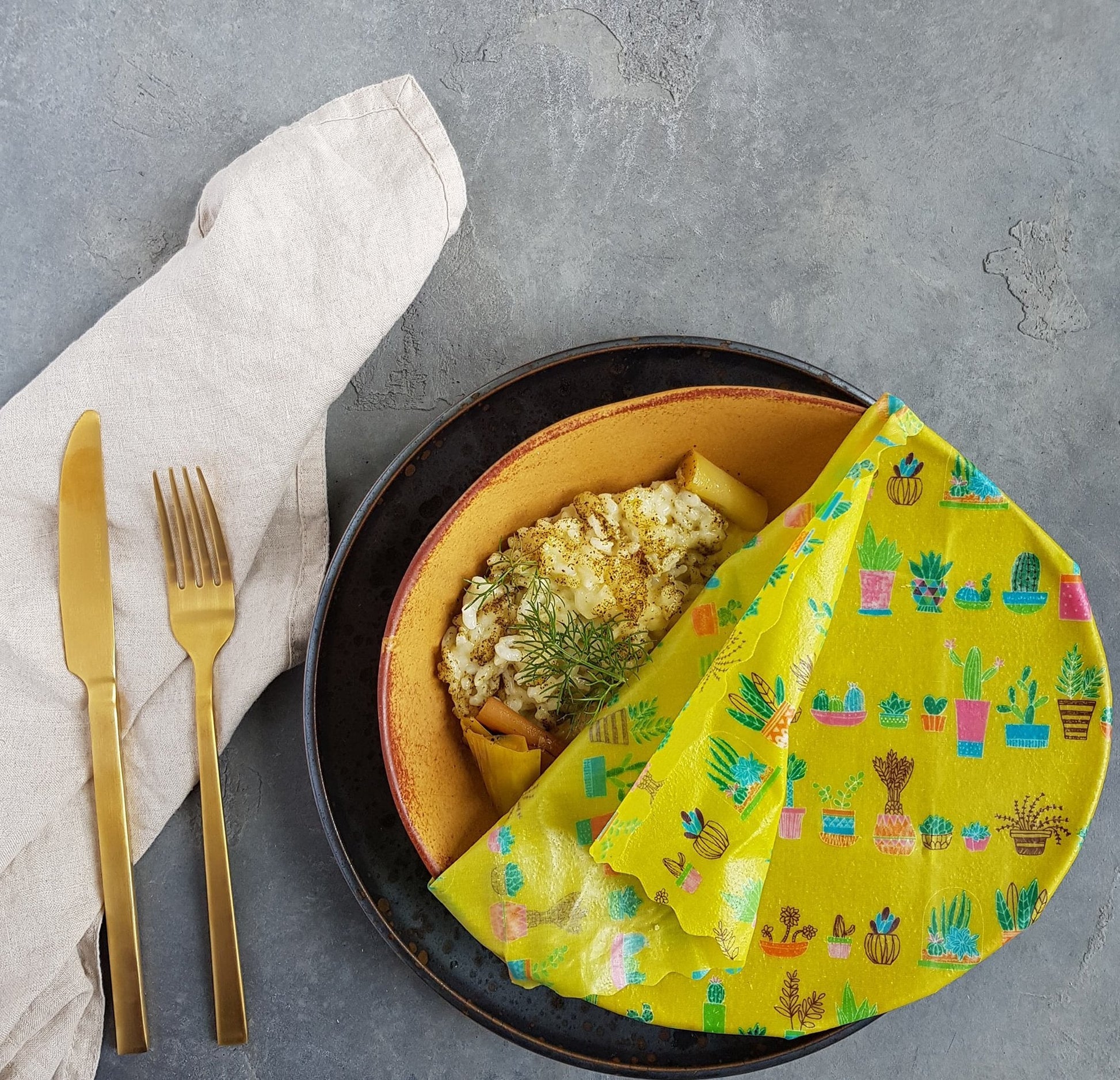 CLEARANCE Big Starter Pack (Mid - sized set) – 3 beeswax wraps ideal for lunches, herbs, cheeses & pouches for spinach - Little Bumble Reusable Food Wraps