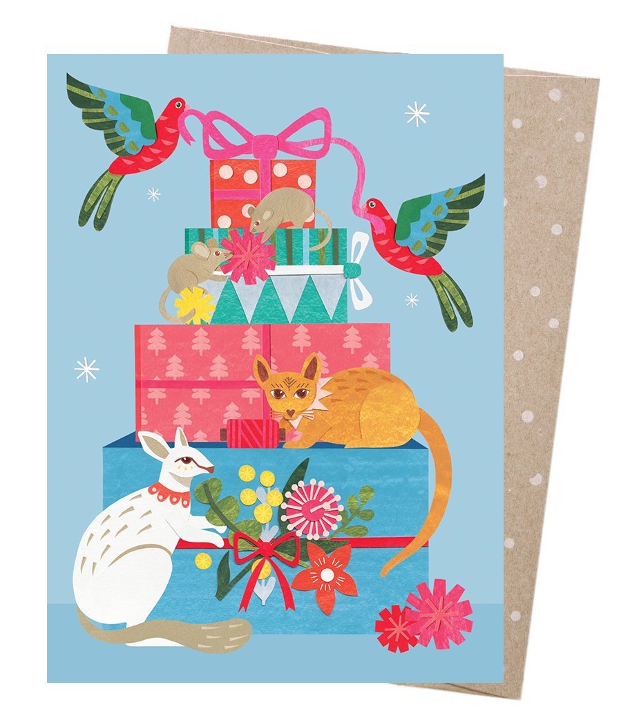 Andrea Smith - Gift Tower Christmas Card - Little Bumble Reusable Food Wraps
