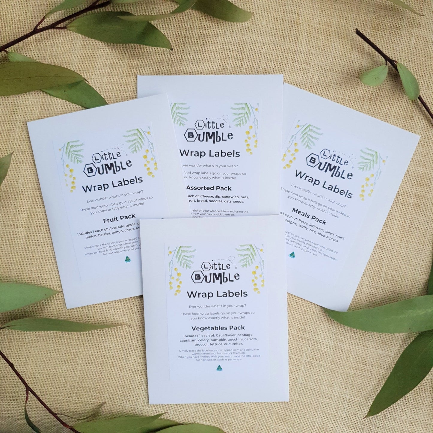 Wrap Labels - PACKS - Label your wraps to find food faster! - Little Bumble Reusable Food Wraps