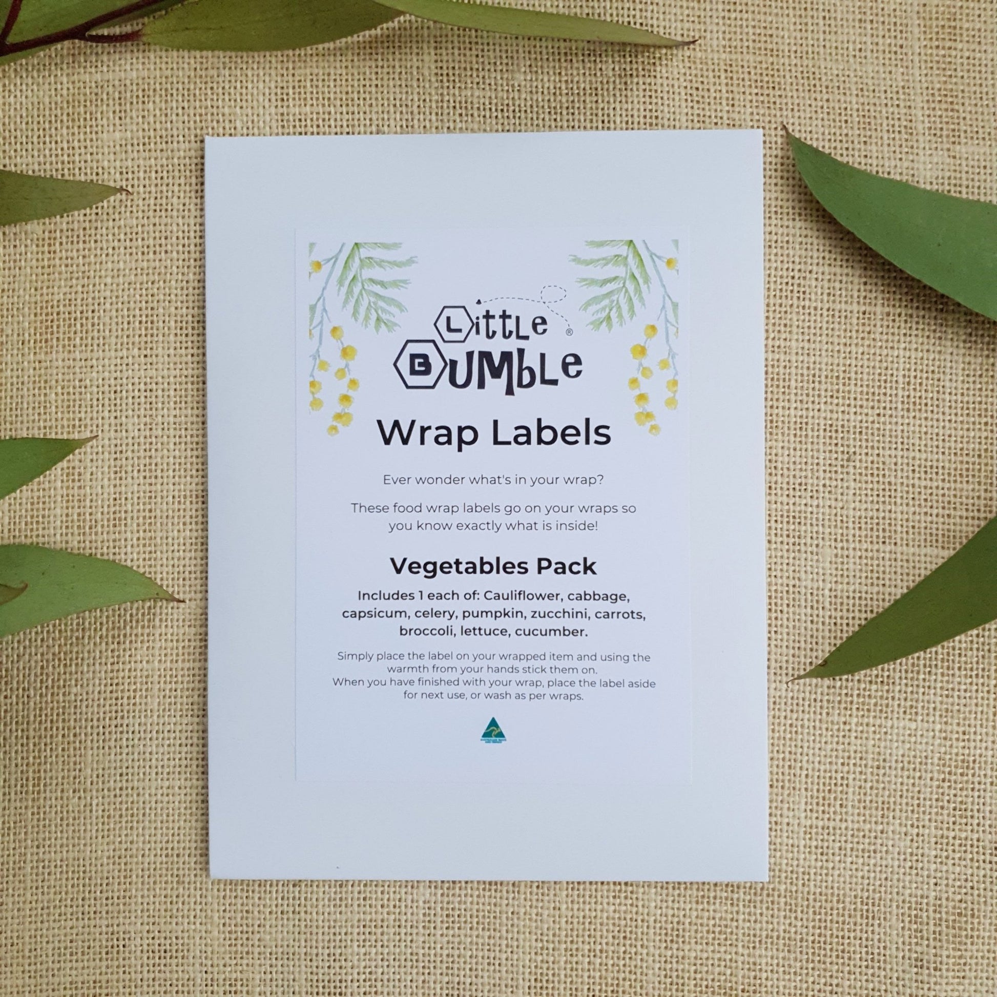 Wrap Labels - PACKS - Label your wraps to find food faster! - Little Bumble Reusable Food Wraps