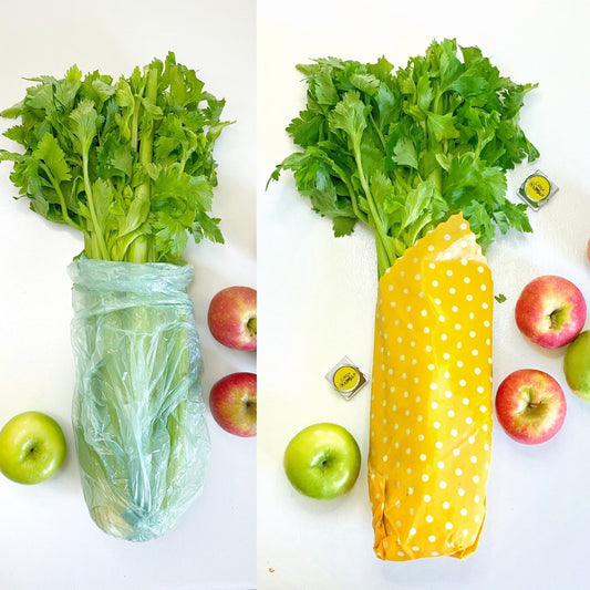 XLarge Beeswax Wrap 40x40cm - cover big vegetables like cabbage & celery and casserole dishes - Little Bumble Reusable Food Wraps